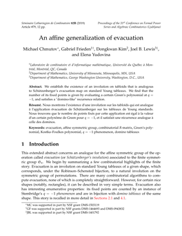 An Affine Generalization of Evacuation