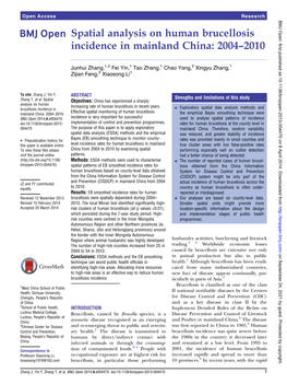 Spatial Analysis on Human Brucellosis Incidence in Mainland China: 2004–2010