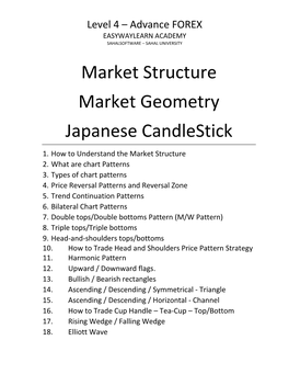 Market Structure Market Geometry Japanese Candlestick