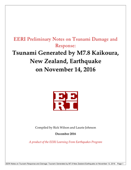 EERI-Recon-Rpt-111316 NZ Tsunami Final