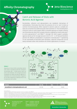 Catch and Release of Diols with Boronic Acid Agarose