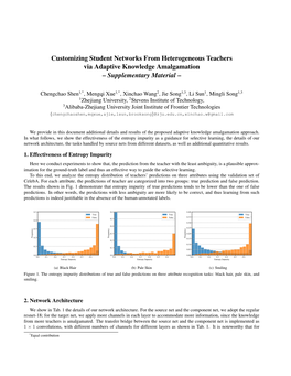 Customizing Student Networks from Heterogeneous Teachers Via Adaptive Knowledge Amalgamation – Supplementary Material –