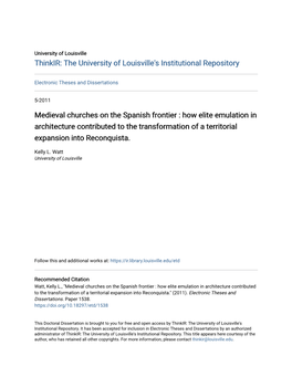 Medieval Churches on the Spanish Frontier : How Elite Emulation in Architecture Contributed to the Transformation of a Territorial Expansion Into Reconquista