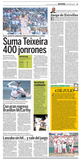 Con Gran Regreso Brandon Mccarthy