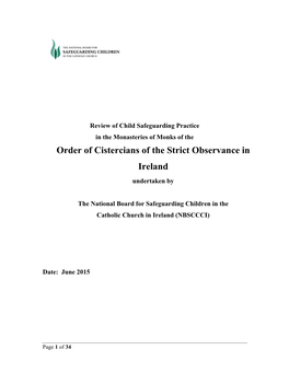 Order of Cistercians of the Strict Observance in Ireland Undertaken By