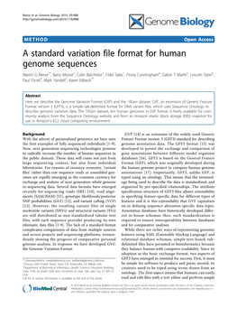 A Standard Variation File Format for Human Genome Sequences