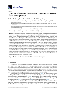 Typhoon Effect on Kuroshio and Green Island Wakes: a Modelling Study