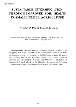 Sustainable Intensification Through Improved Soil Health in Smallholder Agriculture