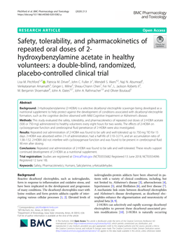 Safety, Tolerability, and Pharmacokinetics of Repeated Oral