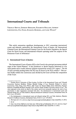 International Courts and Tribunals