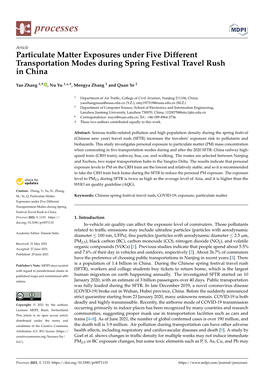 Particulate Matter Exposures Under Five Different Transportation Modes During Spring Festival Travel Rush in China