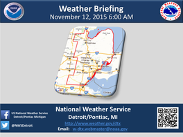 Marine Weather Briefing November 12, 2015 6:00 AM