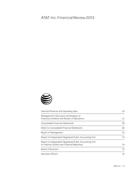 AT&T Inc. Financial Review 2013