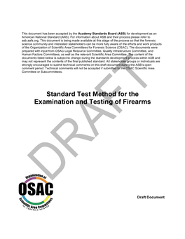 Standard Test Method for the Examination and Testing of Firearms