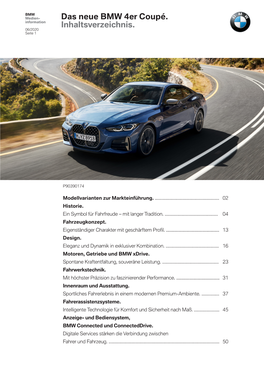 Das Neue BMW 4Er Coupé. Inhaltsverzeichnis