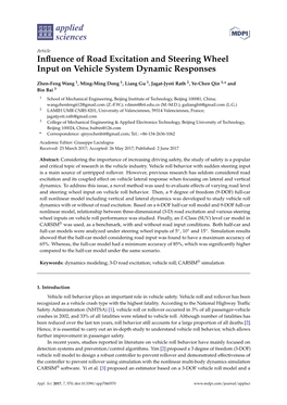 Influence of Road Excitation and Steering Wheel Input on Vehicle