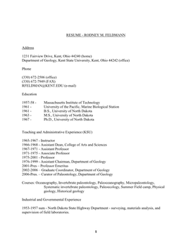 Rodney M. Feldmann Resume