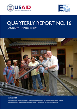 Quarterly Report No. 16 January – March 2009