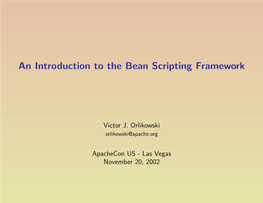 An Introduction to the Bean Scripting Framework