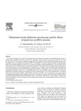 Vibrational Circular Dichroism Spectroscopy and the Effects of Metal Ions on DNA Structure