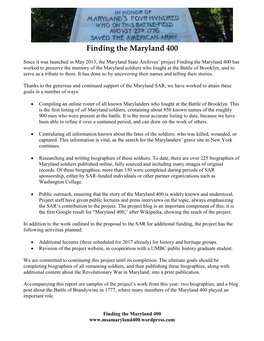 Finding the Maryland 400