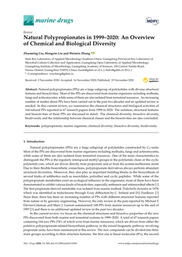 Natural Polypropionates in 1999–2020: an Overview of Chemical and Biological Diversity