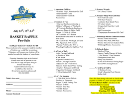 BASKET RAFFLE Pre-Sale