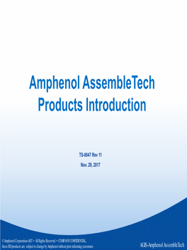 Amphenol Assembletech Products Introduction