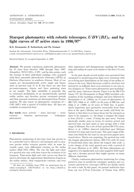 Starspot Photometry with Robotic Telescopes. $UBV(RI) {\Rm C}$ And