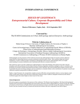 Entrepreneurial Culture, Corporate Responsibility and Urban Development
