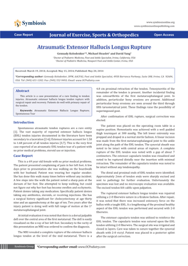 Atraumatic Extensor Hallucis Longus Rupture