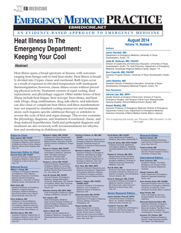 Heat Illness in the Emergency Department: Keeping Your Cool