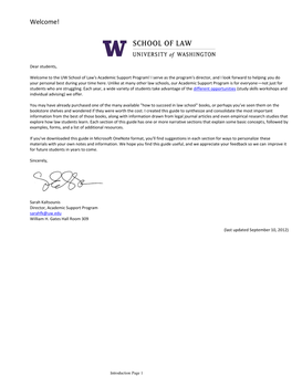 UW Law Academic Support Program Guide