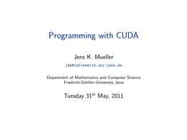 Programming with CUDA