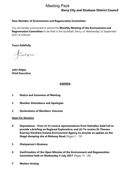 Agenda Document for Environment and Regeneration Committee