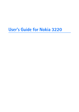 User's Guide for Nokia 3220