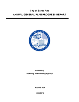 City of Santa Ana ANNUAL GENERAL PLAN PROGRESS REPORT