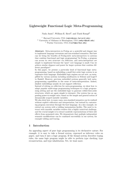 Lightweight Functional Logic Meta-Programming
