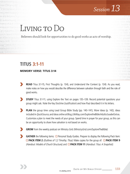 Living to Do Believers Should Look for Opportunities to Do Good Works As Acts of Worship