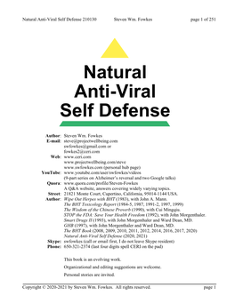 Natural Anti-Viral Self Defense 210130 Steven Wm