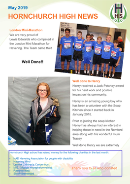 HORNCHURCH HIGH NEWS May 2019