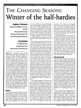 The Changing Seasons: Winter of the Half-Hardies