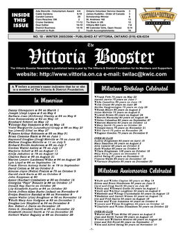 No. 18 – Winter 2005/2006 • Published at Vittoria, Ontario (519) 426-0234