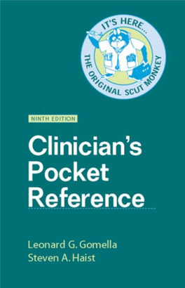 9Th EDITION CLINICIAN’S POCKET REFERENCE