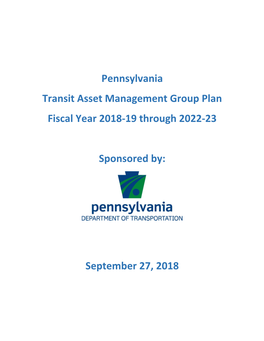 Transit Asset Management Group Plan Fiscal Year 2018‐19 Through 2022‐23