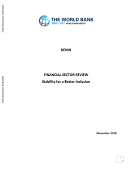 BENIN FINANCIAL SECTOR REVIEW Stability For