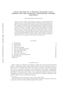 Arxiv:1810.02162V1 [Math-Ph] 4 Oct 2018 1