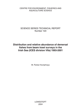 Distibution and Abundance of Demersal Fishes from Beam