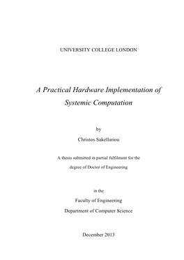 A Practical Hardware Implementation of Systemic Computation