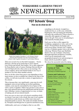 Yorkshire Gardens Trust Newsletter